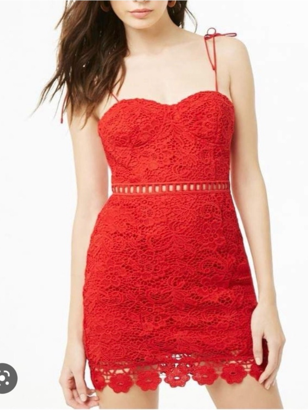 NWT Forever 21 Red Lace Mini Dress